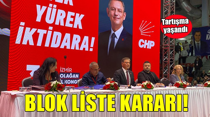 CHP İzmir İl Kongresi'nde blok liste kararı!