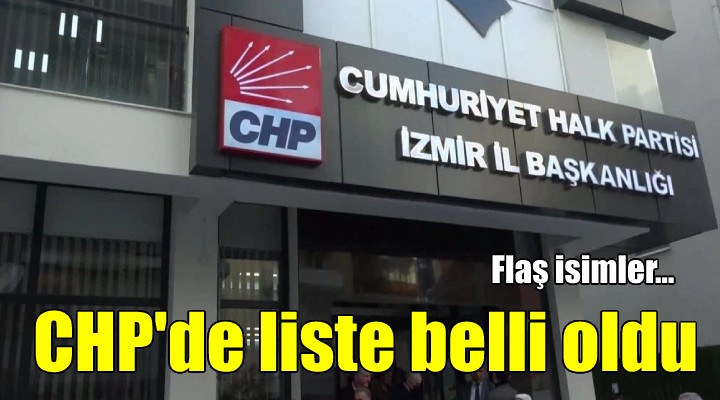 CHP İzmir de liste belli oldu... Flaş isimler var!