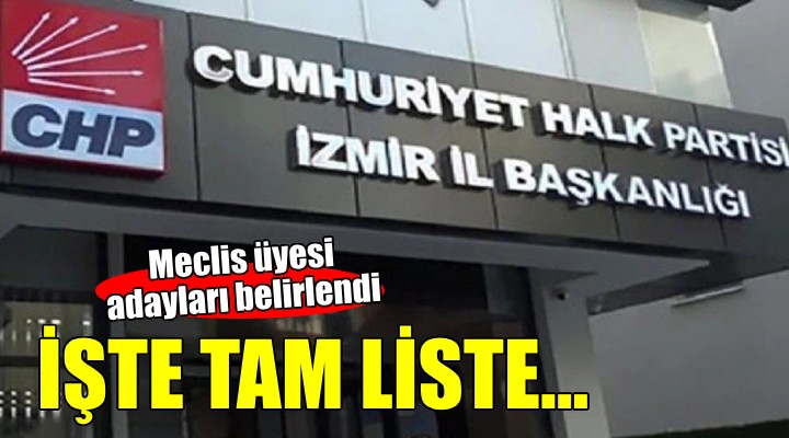 CHP İzmir de meclis üyesi adayları tamam!