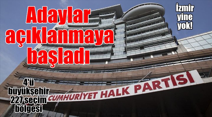 CHP de adaylar açıklanmaya başladı... İzmir yine yok!