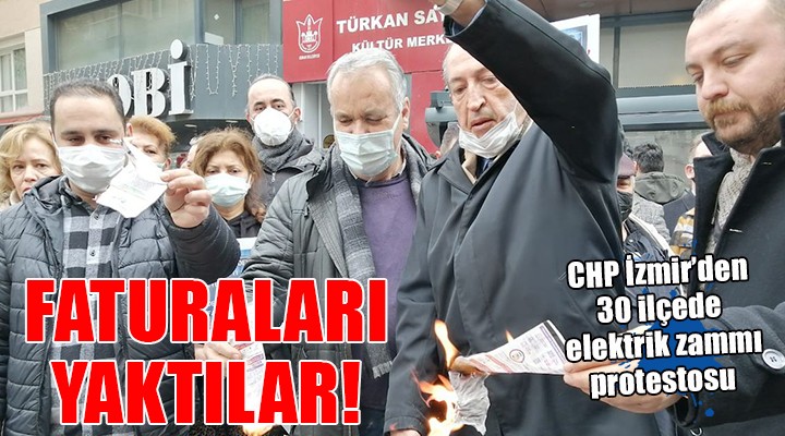 CHP den 30 ilçede elektrik zammı protestosu...