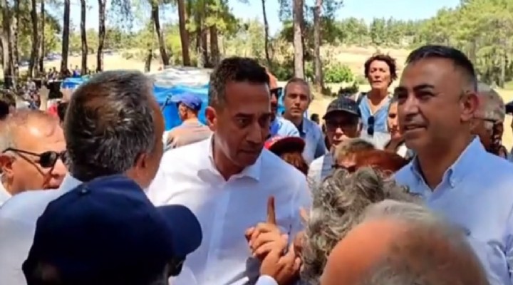 CHP li Ali Mahir Başarır, Akbelen de kendisini protesto eden yurttaşa parmak salladı