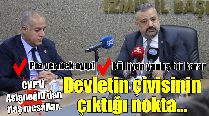 CHP li Aslanoğlu:  Belediyelerin bir şeyler yapmasını engellemek devletin çivisini çıkarmaktır 