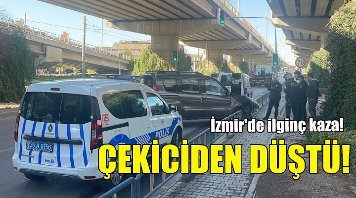 Çekiciden düşen araç bu hale geldi!