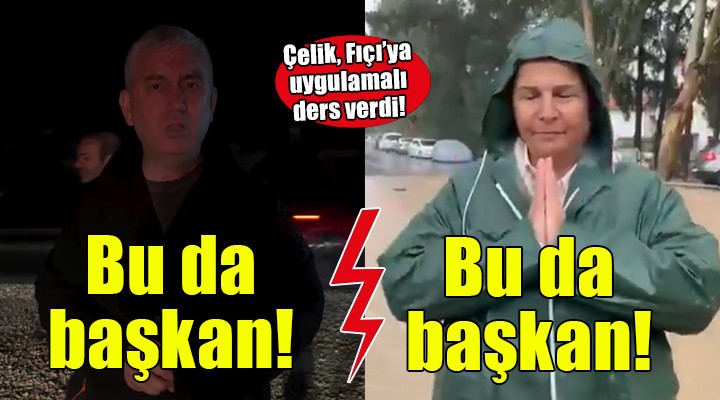 Çelik, Fıçı ya uygulamalı ders verdi... Bu da başkan bu da başkan!
