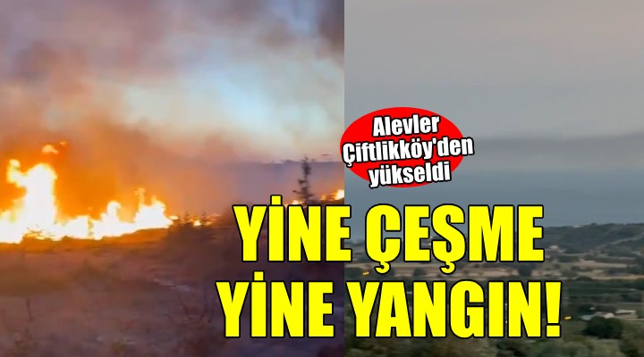 Çeşme Çiftlikköy de yangın...
