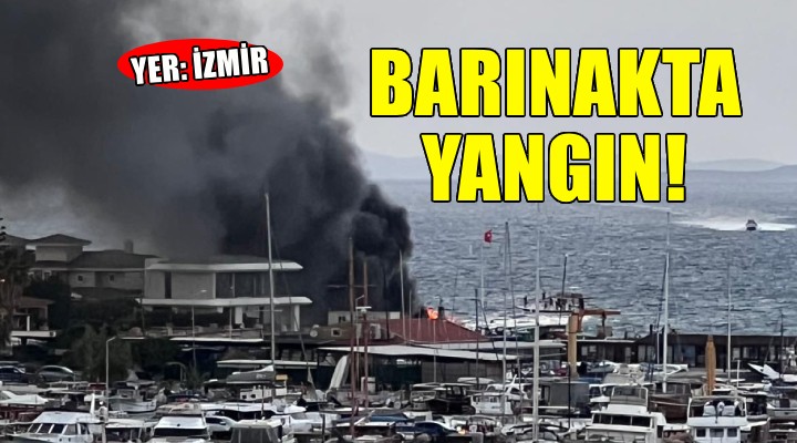 İzmir de demirli teknede yangın...