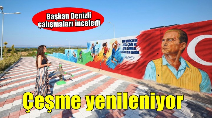 Çeşme'de park ve bahçe ve spor alanları yenileniyor