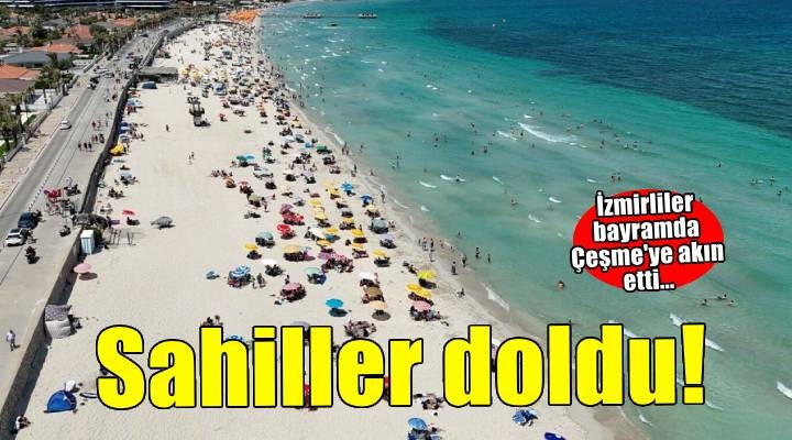 Çeşme de sahiller bayramın ikinci gününde doldu