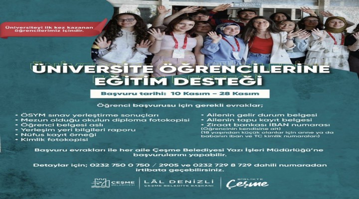 Çeşme de üniversiteli gençlere eğitim desteği