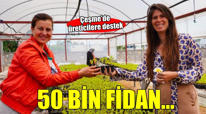 Çeşme de üreticilere fidan desteği...