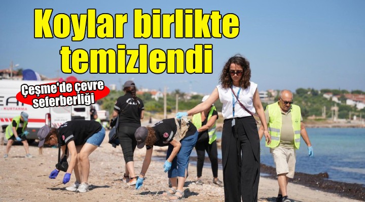 Çeşme’de aynı gün iki ayrı noktada çevre seferberliği