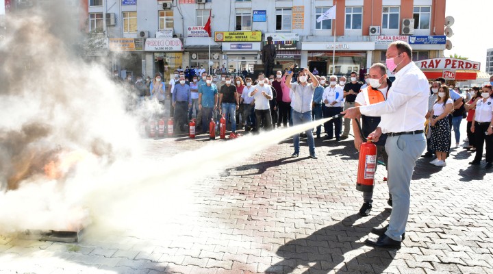 Çiğli de yangın tatbikatı