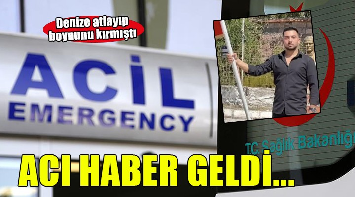 Denize atlayıp boynunu kıran genç yaşamını yitirdi