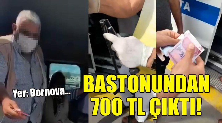 Dilencinin bastonundan 700 lira çıktı!