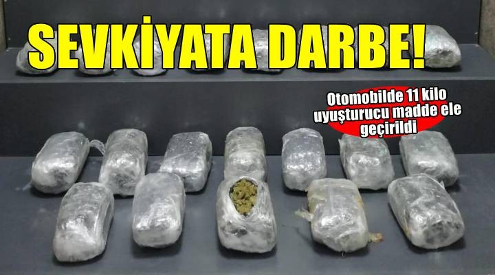 Durdurulan otomobilde 11 kilo 11 gram esrar ele geçirildi