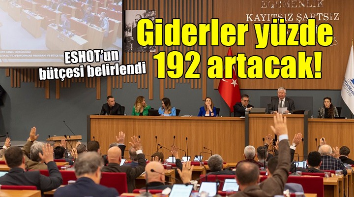 ESHOT’un 2023 giderleri yüzde 192 artacak