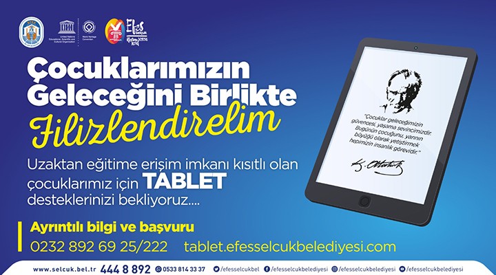 Efes Selçuk ta tablet bağışı kampanyası