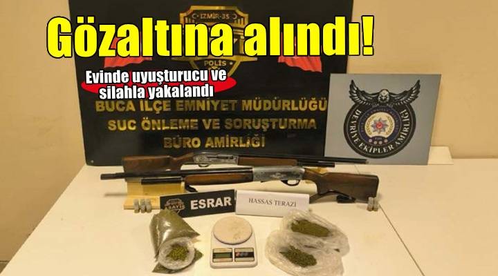 Evinde esrarla yakalanıp, gözaltına alındı