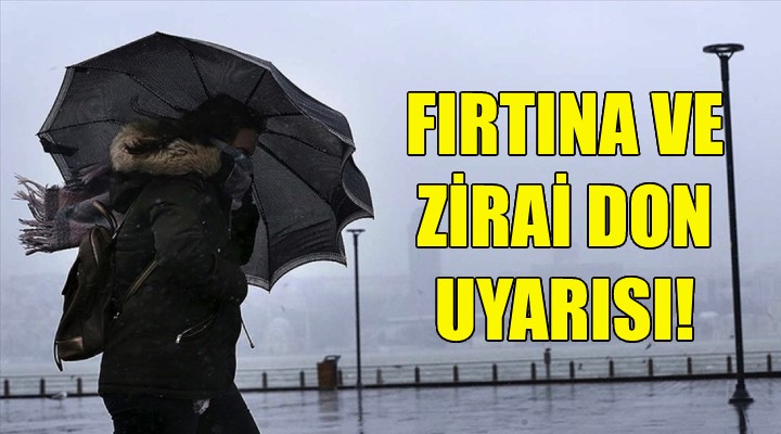 Fırtına ve zirai don uyarısı!