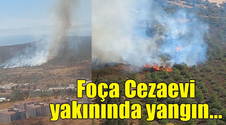 Foça Cezaevi yakınında yangın!