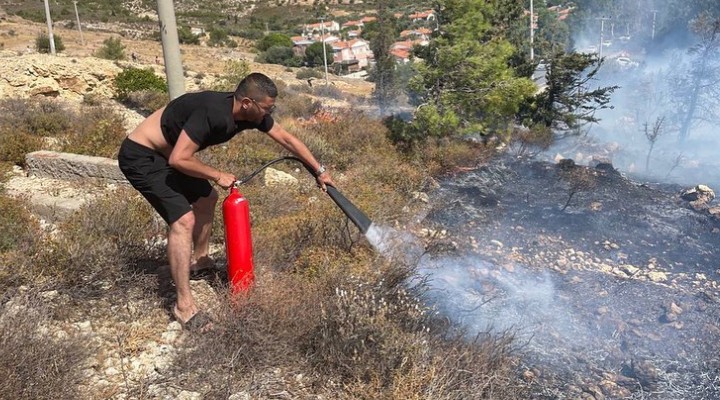 Foça da makilik yangını..