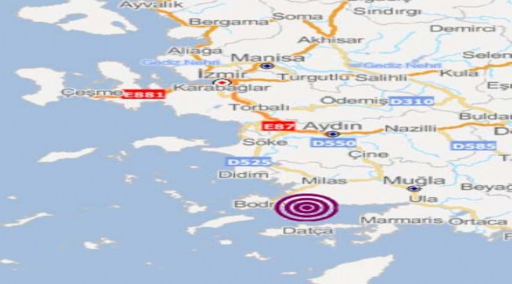 Gökova da 4,6 büyüklüğünde deprem