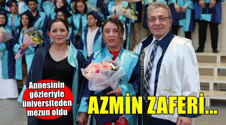 Görme engelli Kardelen 'annesinin gözleriyle' üniversiteden mezun oldu