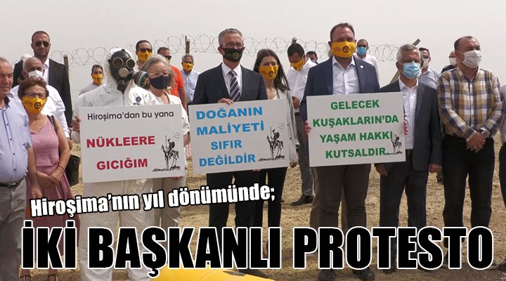 Hiroşima nın yıl dönümünde İzmir de iki başkanlı protesto...
