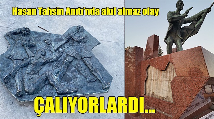 İzmir de hırsızlar Hasan Tahsin Anıtı na göz dikti! Az kalsın rölyefi çalıyorlardı...