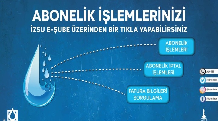 İZSU da e-şubeden abonelik