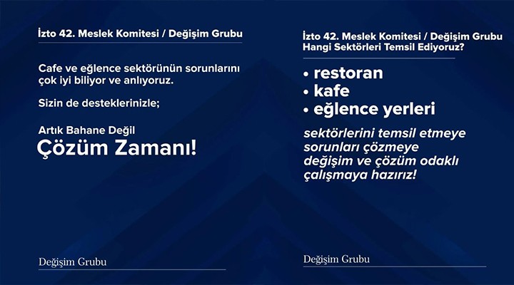 İZTO da seçime doğru..  Kafe ve eğlence sektörü için çözüm zamanı 