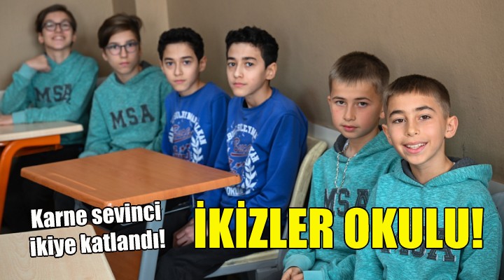 İkizler okulu... Karne sevinci ikiye katlandı!