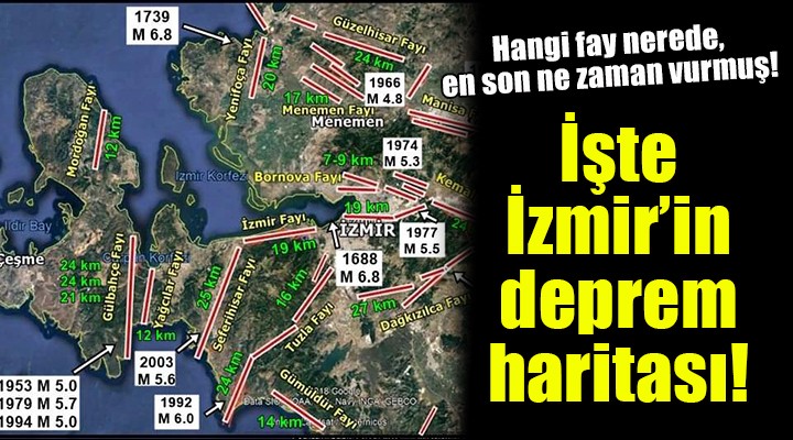 İşte İzmir in deprem haritası... Hangi fay nerede, en son ne zaman vurmuş!