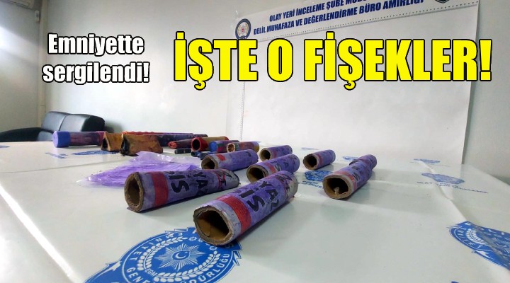 İşte o fişekler... Emniyette sergilendi!