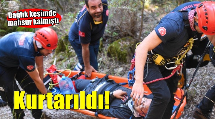 İzmir İtfaiyesi mahsur kalan vatandaşı kurtardı