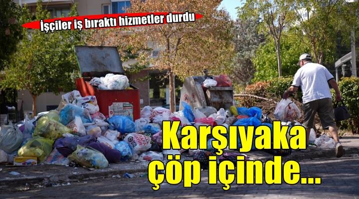 İzmir Karşıyaka da toplanmayan çöpler tepkiye neden oluyor
