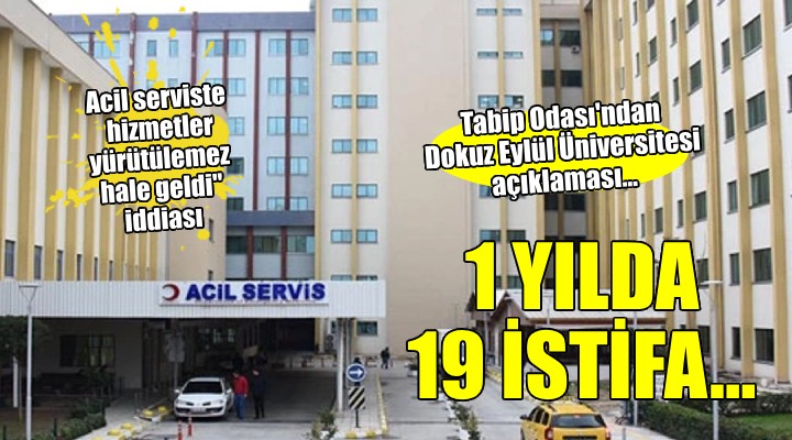 İzmir Tabip Odası ndan Dokuz Eylül Üniversitesi açıklaması...  Acil servis hizmetleri yürütülemez hale geldi 
