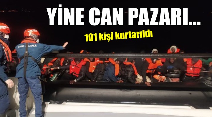 İzmir açıklarında 101 kaçak göçmen kurtarıldı