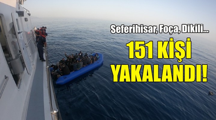 İzmir açıklarında 151 kaçak göçmen yakalandı!