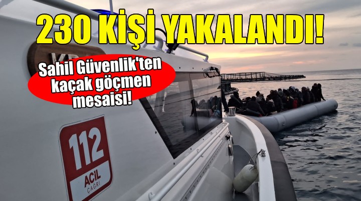 İzmir açıklarında 230 kaçak göçmen yakalandı!