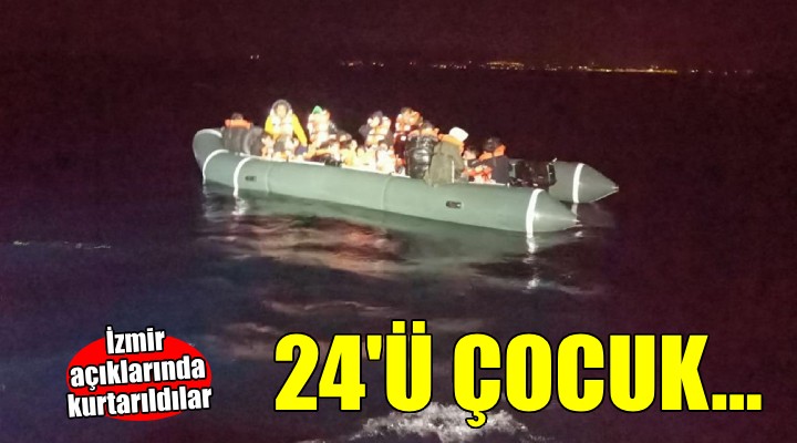 İzmir açıklarında 39 kaçak göçmen kurtarıldı