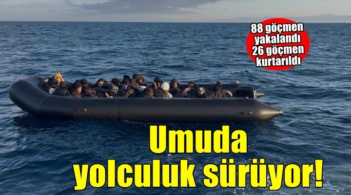 İzmir açıklarında 88 düzensiz göçmen yakalandı, 26 düzensiz göçmen kurtarıldı