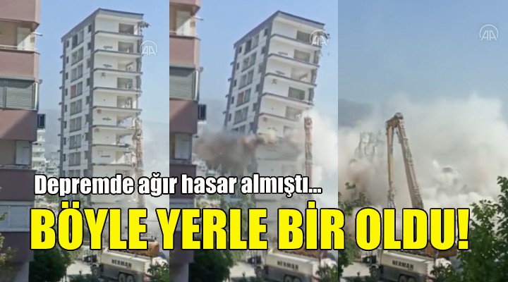 İzmir de 10 katlı bina böyle yerle bir oldu!