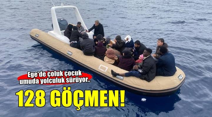 İzmir de 128 düzensiz göçmen yakalandı
