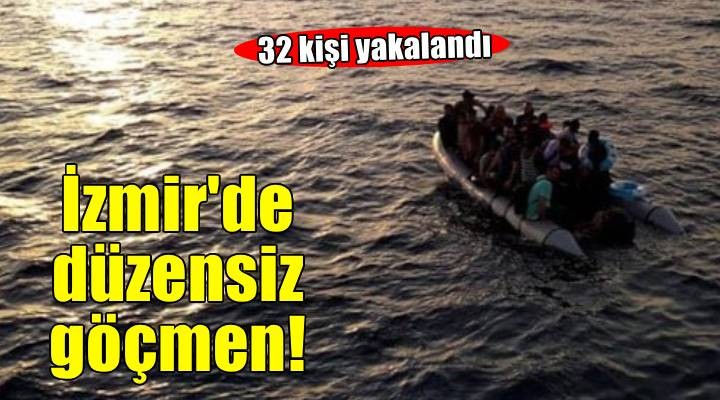 İzmir de 32 düzensiz göçmen yakalandı
