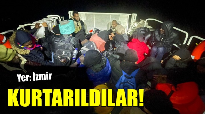 İzmir de 60 kaçak göçmen kurtarıldı