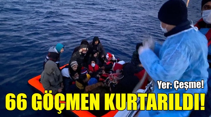 İzmir de 66 göçmen kurtarıldı!