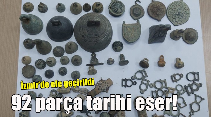 İzmir de 92 parça tarihi eser ele geçirildi