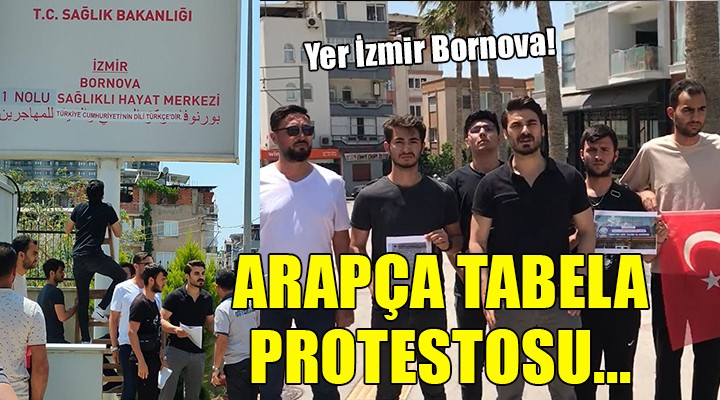 İzmir de Arapça tabela protestosu!